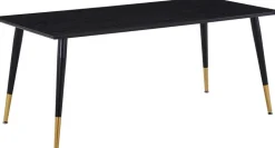 Dipp matbord 180 cm - Svart/mässing