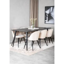 Dipp matbord 180 x 90 cm - Svart