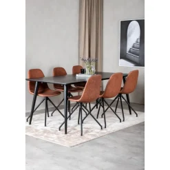 Dipp matbord 180 x 90 cm - Svart