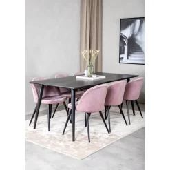 Dipp matbord 180 x 90 cm - Svart