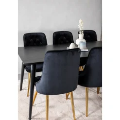 Dipp matbord 180 x 90 cm - Svart