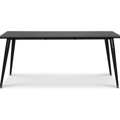 Dipp matgrupp; matbord 180x90 cm med 6 st svarta Bridge snurrbara matstolar