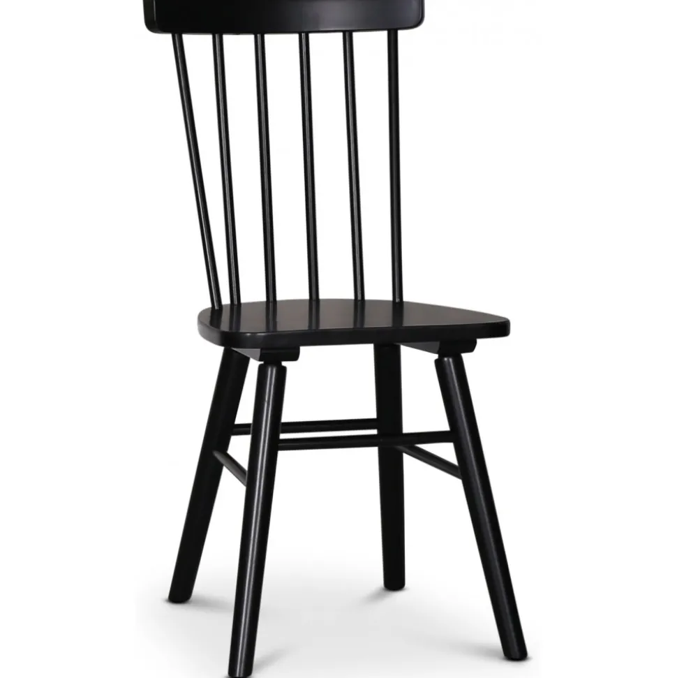 Dipp matgrupp; matbord 180x90 cm med 6 st svarta Orust pinnstolar