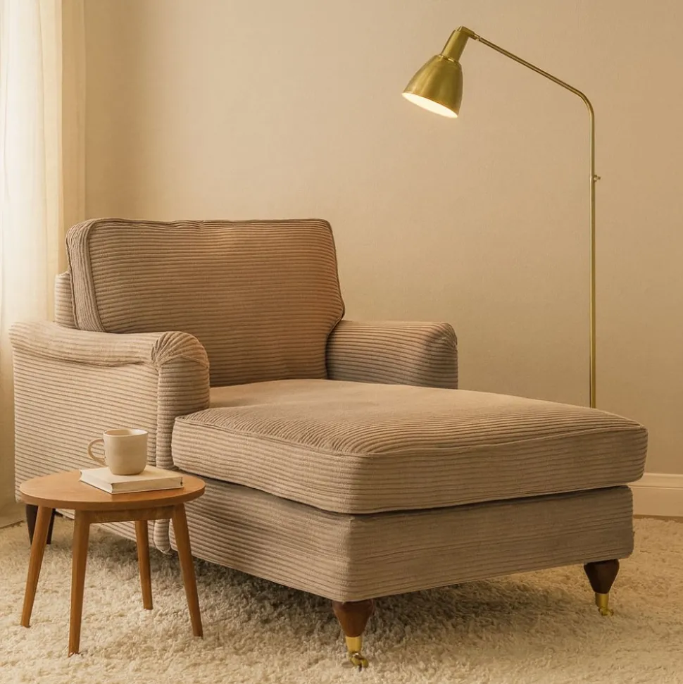 Divanfåtölj Howard mörkbeige manchester