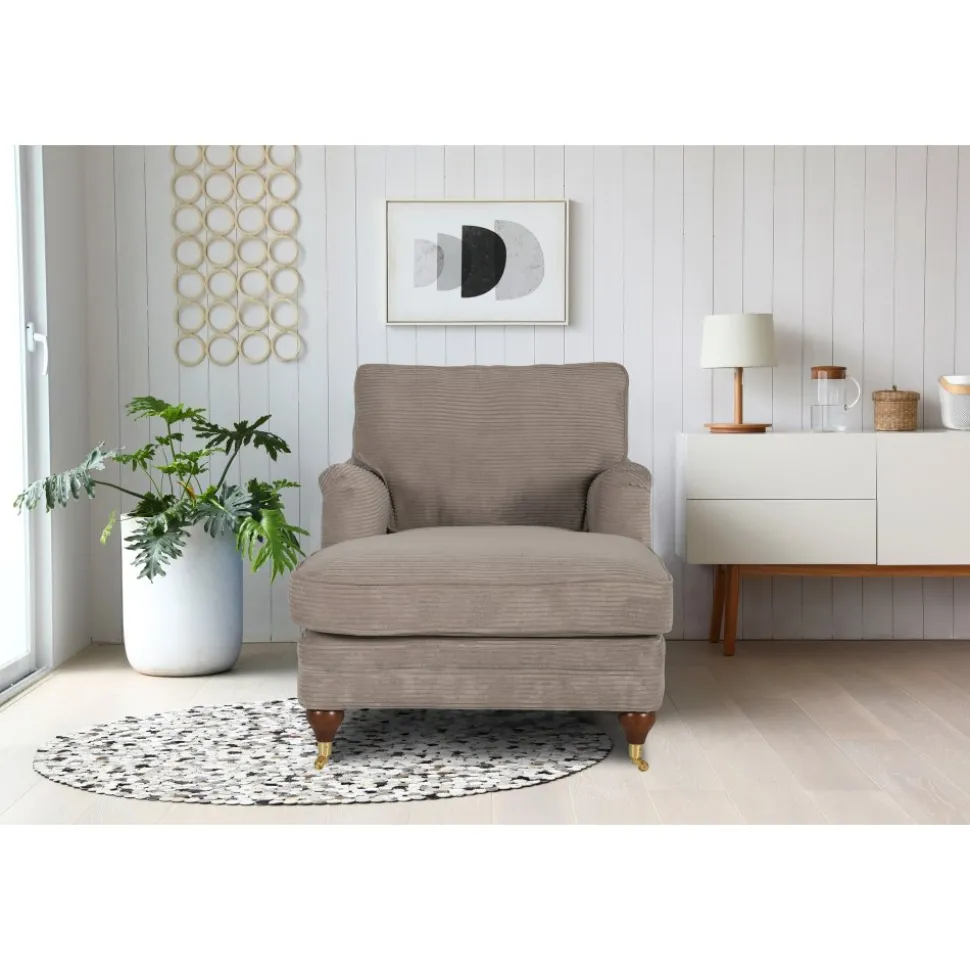 Divanfåtölj Howard mörkbeige manchester