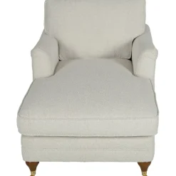 Divanfåtölj vit bouclé - Howard