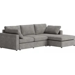 Divansoffa Falkenberg grå 296 cm vändbar divan + Möbeltassar