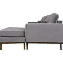 Divansoffa i grått sammet - Copenhagen + Textilrengöring för möbler