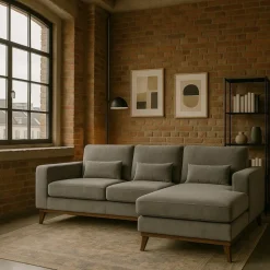 Divansoffa i grått sammet - Copenhagen