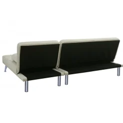 Divansoffa med bäddfunktion beige sammet