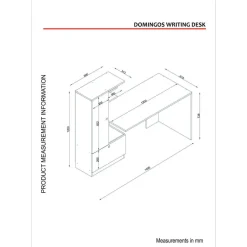 Domingos skrivbord 120x61,8 cm - Vit
