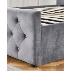 Dubbelsäng grå sammet 180 x 200 cm - Dubai