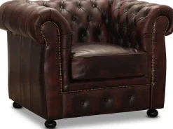 Dublin Chesterfield fåtölj Oxblod läder + Textilrengöring för möbler