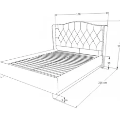 Duncan sängram 160x200 cm - Grå sammet