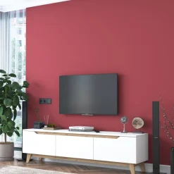 Duno TV-bänk Vit/valnöt