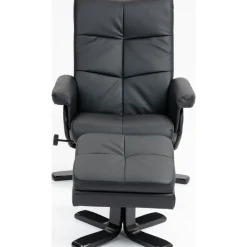 Duva reclinerfåtölj med fotpall i svart PU