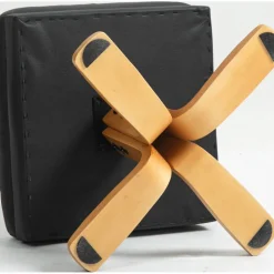 Duva reclinerfåtölj med fotpall i svart PU med bruna ben