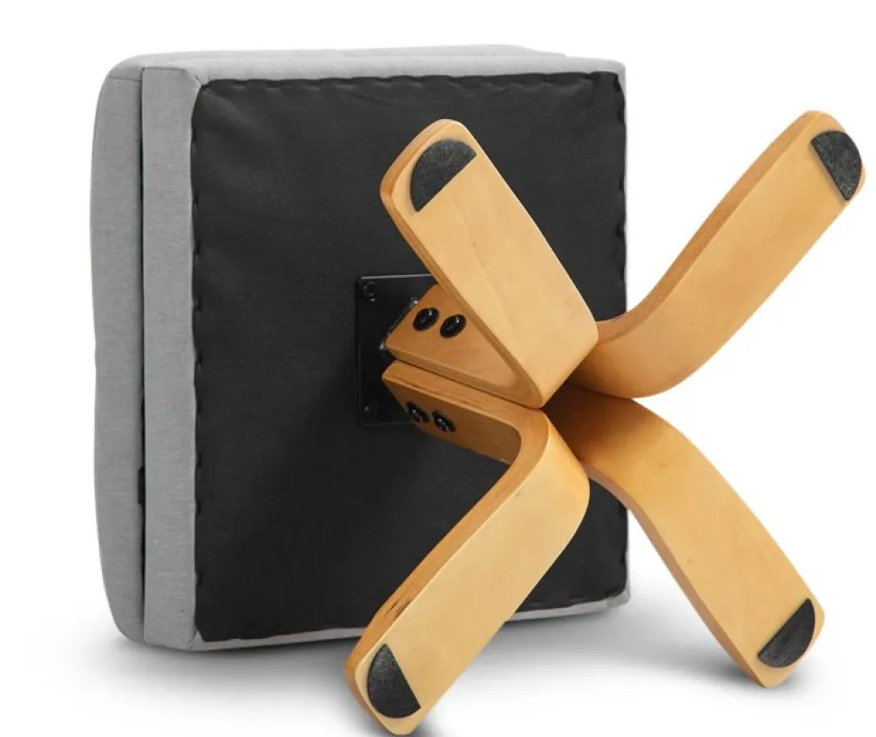 Duva ställbar fåtölj inklusive fotpall med förvaring - Grått tyg med träben + Textilrengöring för möbler