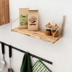 Duverney vägghylla - Guld/brun