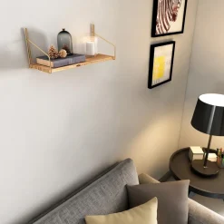 Duverney vägghylla - Guld/brun