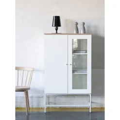 Edge highboard - Vit högtryckslaminat (HPL)