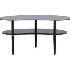 Egg bord 101 x 80 cm - Svart/Grå