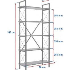 Elysian bokhylla - Ek/svart