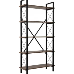 Elysian bokhylla - Valnöt/svart