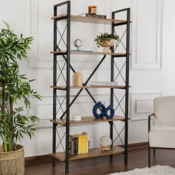 Elysian bokhylla - Valnöt/svart