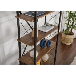 Elysian bokhylla - Valnöt/svart