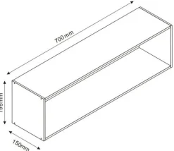 Ember vägghylla 70x15x19,5 cm - Bambu