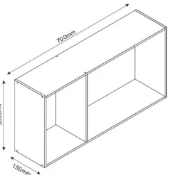 Ember vägghylla70x15x35,5 cm - Bambu