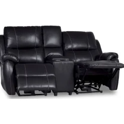 Enjoy Chicago Biosoffa - 2-sits soffa recliner (el) i svart konstläder