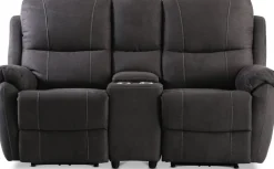 Enjoy Hollywood Biosoffa - 2-sits recliner (el) i antracit microfibertyg