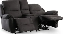 Enjoy Hollywood Biosoffa - 2-sits recliner (el) i antracit microfibertyg