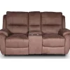 Enjoy Hollywood Biosoffa - 2-sits recliner (el) i brunt microfibertyg