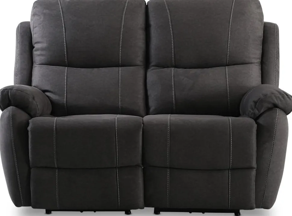 Enjoy Hollywood reclinersoffa - 2-sits (el) i antracit microfibertyg + Textilrengöring för möbler