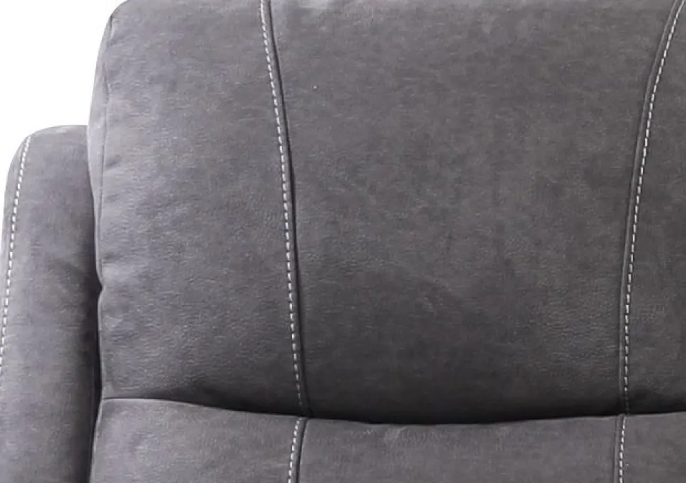 Enjoy recliner-hörnsoffa - 4-sits (el) i antracit microfibertyg (modell V)