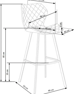 Erin barstol hög - Vit/grå