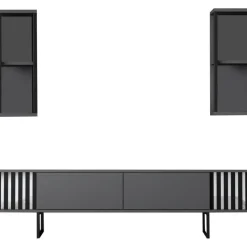 Erki TV-bänk - Antracit/svart