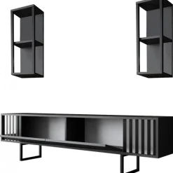 Erki TV-bänk - Antracit/svart