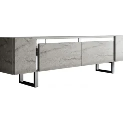Erki TV-bänk - Travertin/silver