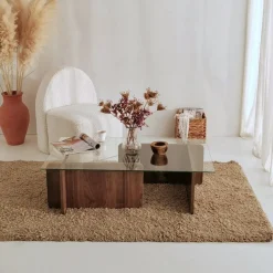 Escape soffbord med rundade kanter 105 x 65 cm - Valnöt