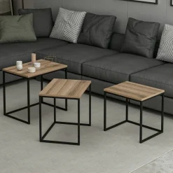 Evia satsbord 45/50/55 x 36/38/40 cm - Valnöt