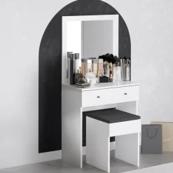 Felix sminkbord med sittpall 65 x 35 cm - Vit