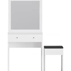 Felix sminkbord med sittpall 65 x 35 cm - Vit