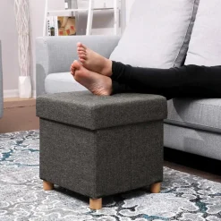 Fideli sittpuff med förvaring - Grå