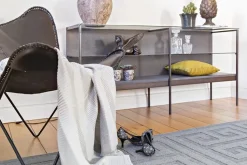 Fiona svart sideboard med glasskiva 160 cm bred