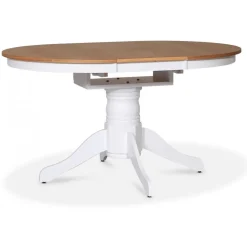Fitchburg matgrupp; Ovalt matbord 106-141 cm - Vit / Oljad Ek med 4 st Danderyd No.16 matstolar Svart