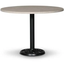 Flair runt matbord Ø105 cm - Svart Mystery E84 fot / Travertin sten